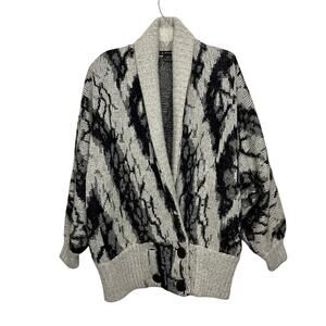 Vintage I.B. Diffusion Mohair Wool Abstract Cardigan Sweater